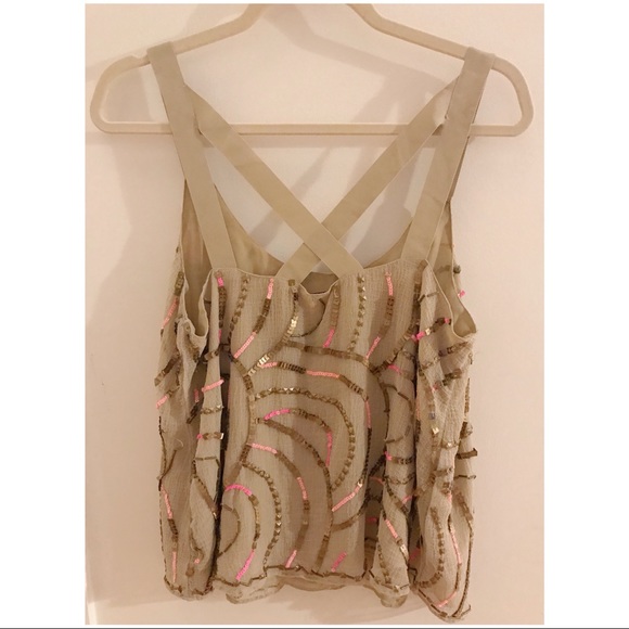 Free People Beaded Top Size Medium - Picture 2 of 4